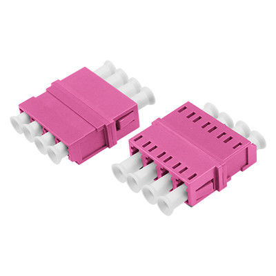 LC OM4 Quad Asymmetric Welding Fiber Optic Adapter Without Flange for Precise Optical Coupling