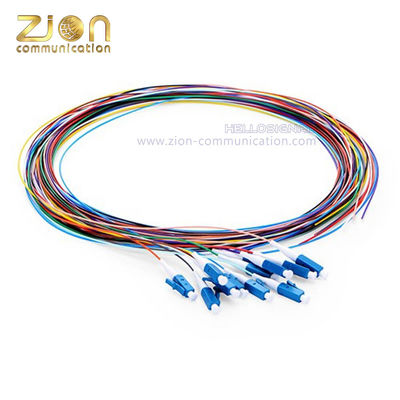 12 Fibers LC UPC G.652.D Single Mode Unjacketed Color Coded Fiber Optic Patch Cord FOPT