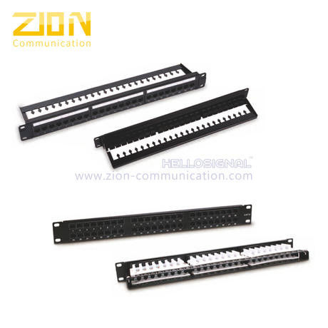 48 Ports 1U Rackmount Patch Panel for Data Center with Cat5e/Cat6 Compatibility