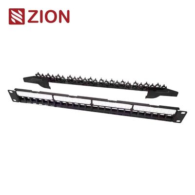 Bảng vá lỗi trống được bảo vệ 1U 24 cổng với Trình quản lý cáp gấp